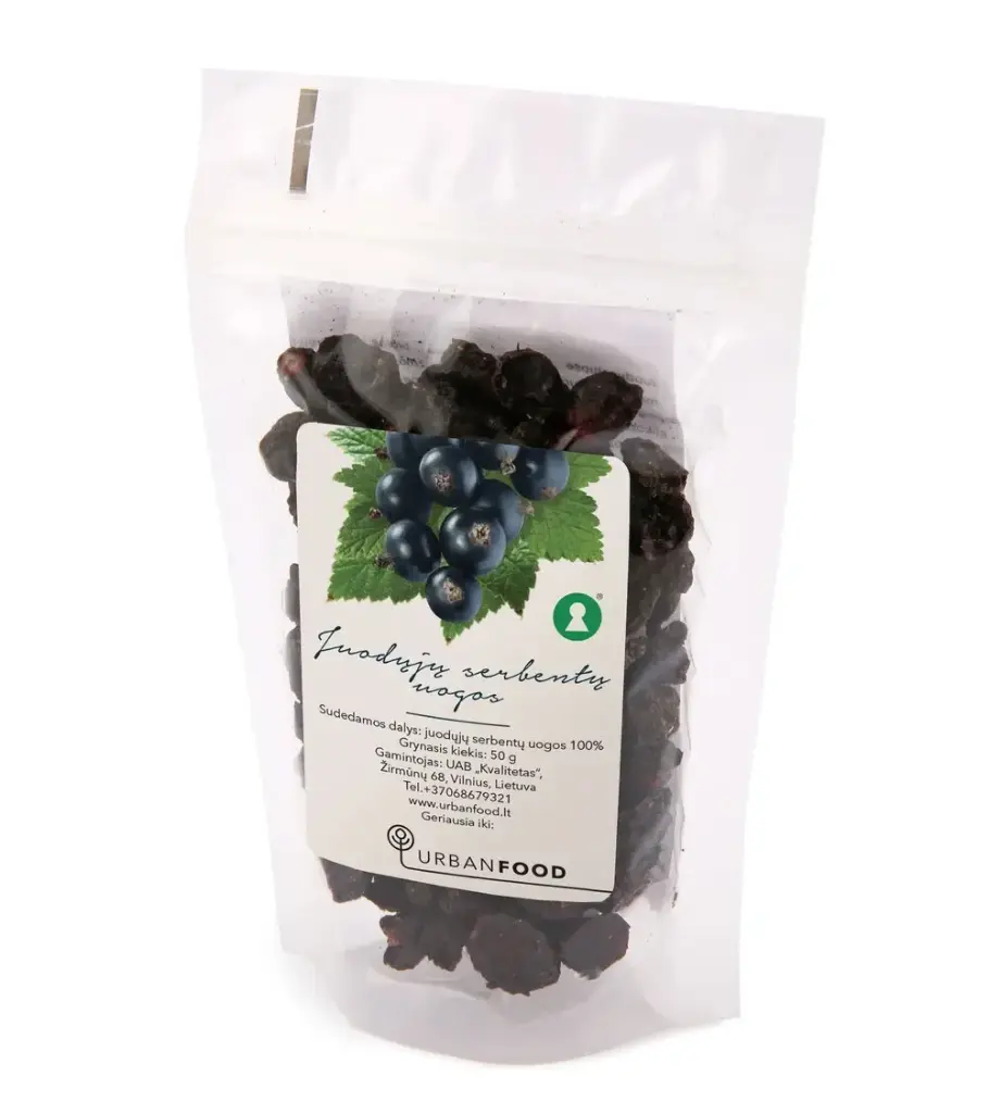 Džiovintų juodųjų serbentų uogos, 50g