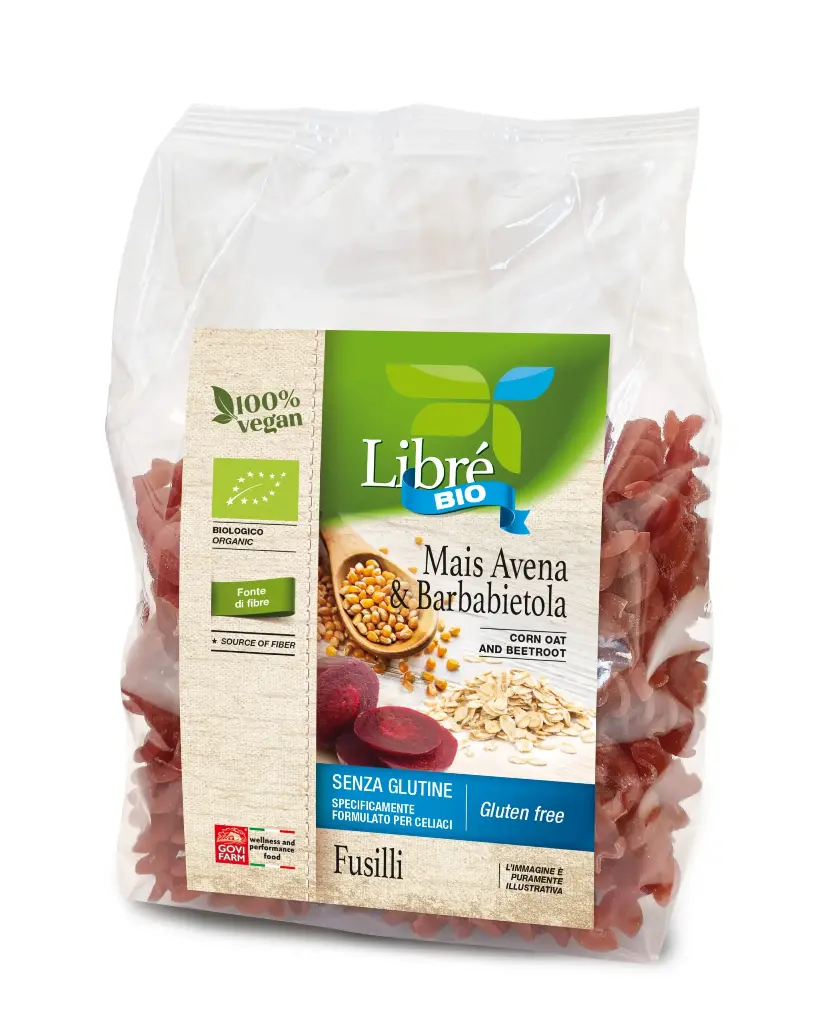 Fusilli kukurūzai, avižos ir burokėliai MAKARONAI, 250g