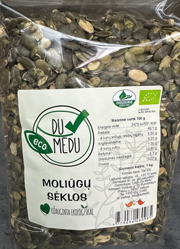 Ekologiškos Moliūgų Sėklos 1000g