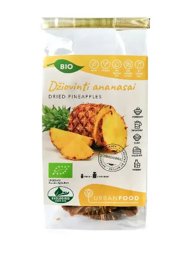 [100DZANANEK] Džiovinti ananasai EKO, 100g