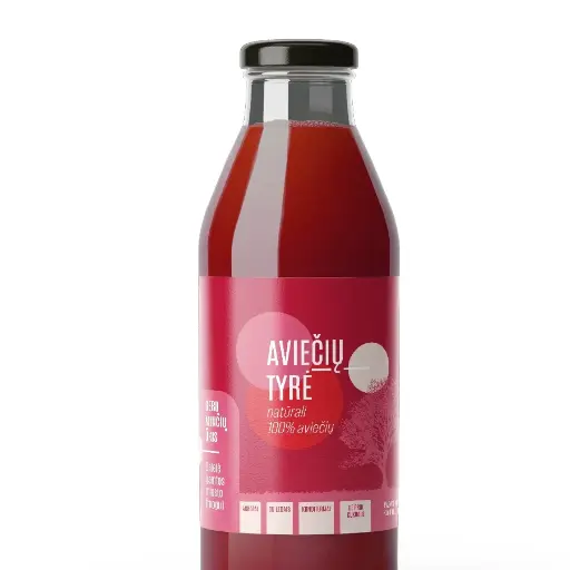 Natūrali aviečių tyrė, 500ml
