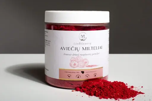 [25RASPO] Liofilizuotų aviečių milteliai, 130g (250ml)