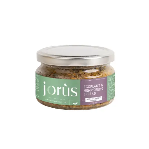 [4770321410814] Baklažanų ir kanapių sėklų užtepėlė su jalapeno pipirais, 190 g