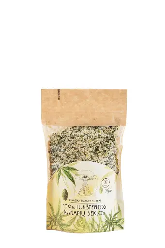 100% lukštentos kanapių sėklos, 250g