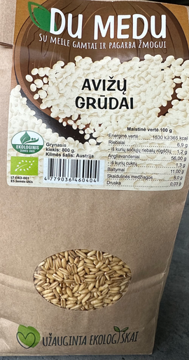 [4779036460404] Ekologiški Avižų Grūdai 800g