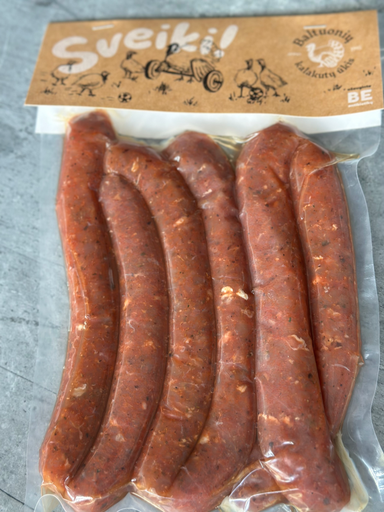 Kalakutienos dešrelės "Viduržemio" BE KITŲ PAUKŠTIENOS DALIŲ 500-600g