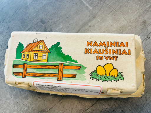 Laisvai laikomų vištų kaimiški kiaušiniai 10 vnt. 