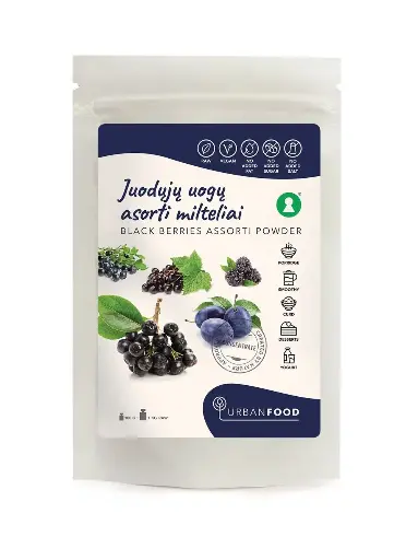 [100JUOASO] Juodųjų uogų ASORTI milteliai, 100g