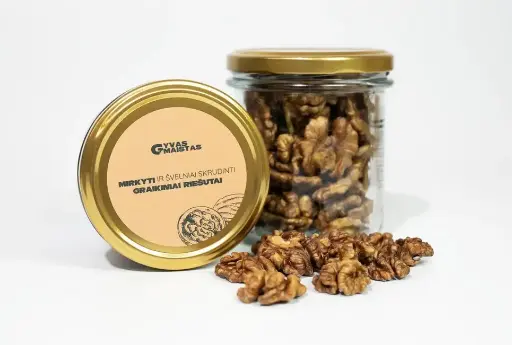 Mirkyti ir švelniai skrudinti graikiniai riešutai, 110g.